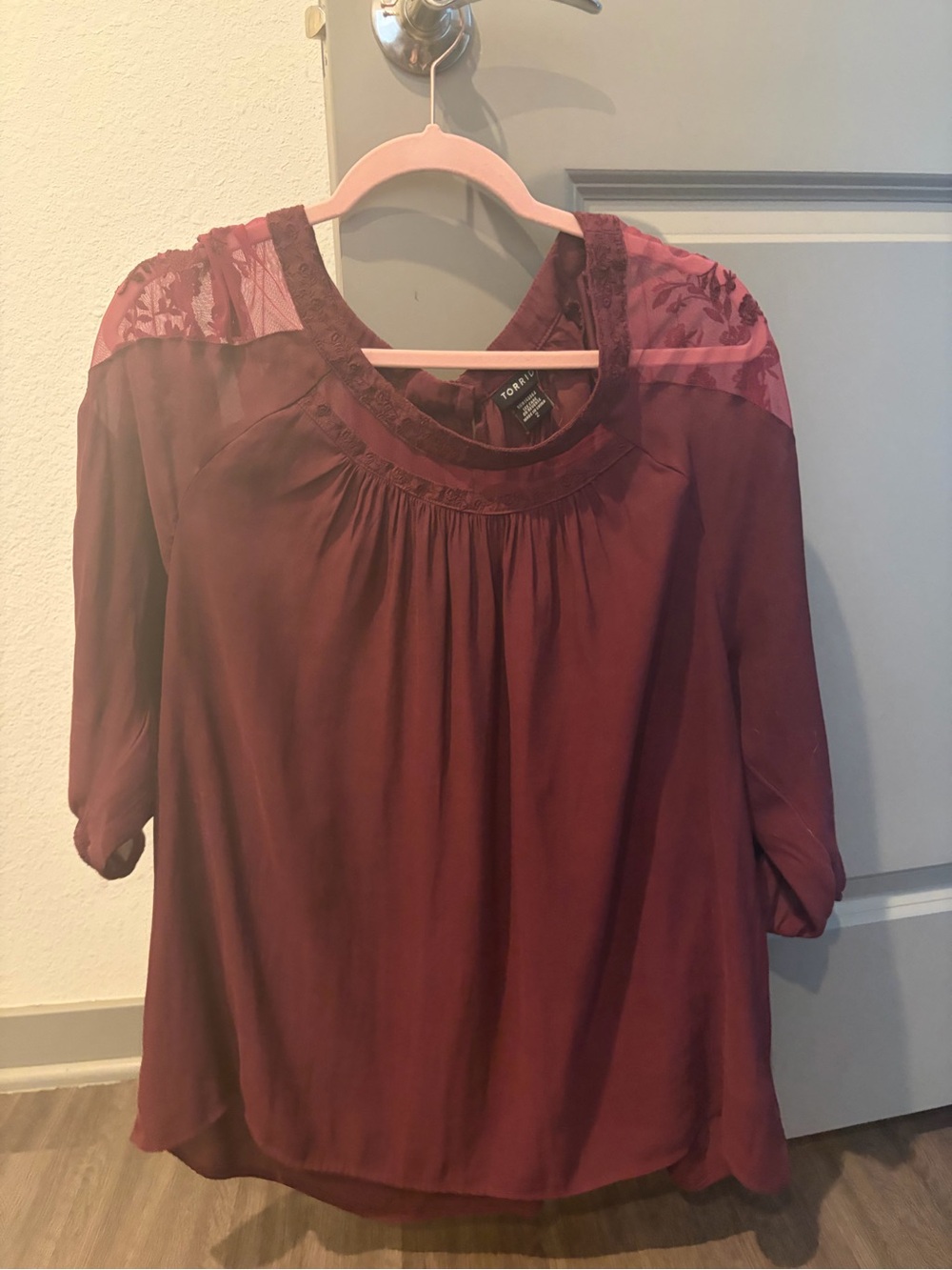 torrid Wine Lace Yoke Blouse